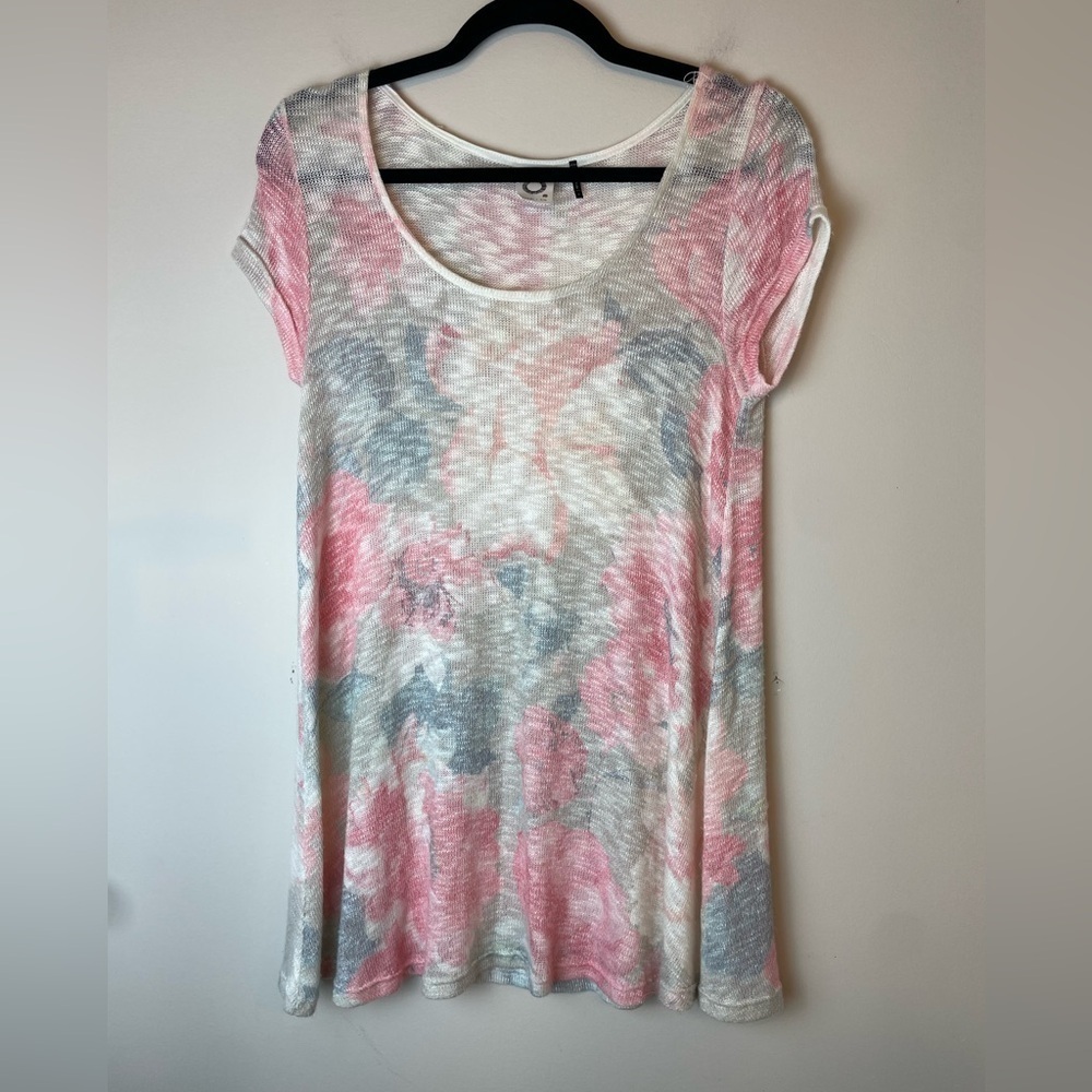 ANTHROPOLOGIE AKEMI + KIN FLORAL MULTI-COLOR SCOOP NECK FLOWY TOP WOMENS SMALL